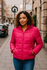 Faded Glory Pink Puffer Jacket Youth XL 16-18 Hooded Winter Coat Warm Outerwe