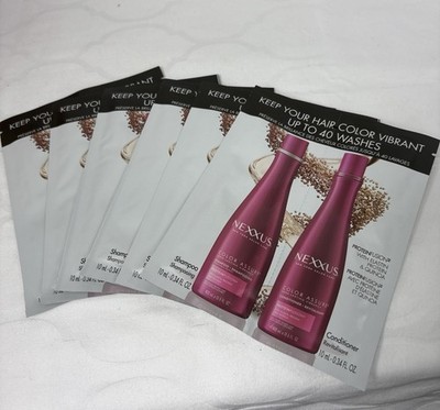 NEXXUS COLOR ASSURE Long Lasting Vibrancy SHAMPOO & CONDITIONER 6 Samples Packs
