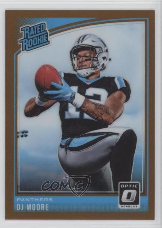 2018 Donruss Optic Rated Rookie Bronze Prizm DJ Moore #166 w5b