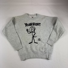 Vtg Stick World Sweater Kids 14-16 Gray Long Sleeve Sweatshirt USA Made Y2K FOTL