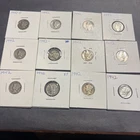 12- 1942 Mercury Dimes Varying Grades $1.20 90% Silver