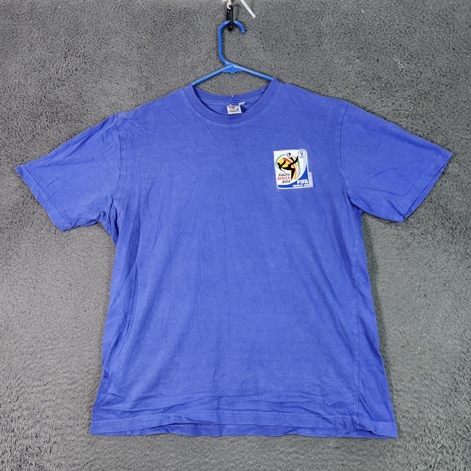 FIFA World Cup South Africa 2010 Shirt Mens Large Blue Soccer Football Tee