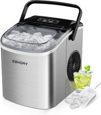 Stainless Steel Countertop Ice Maker Machine 9 Cubes 6 Minutes, 12kg In 24hr