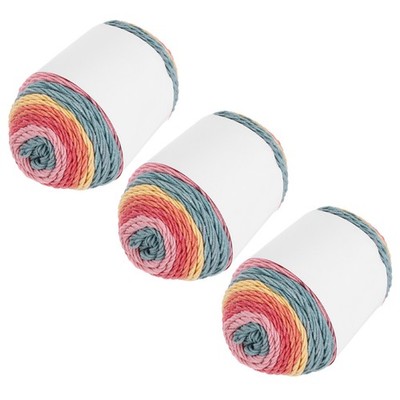Acrylgarn Haken 634 Yard 5-fach (3x100g, gelb, rosa, orange, rot, blau)