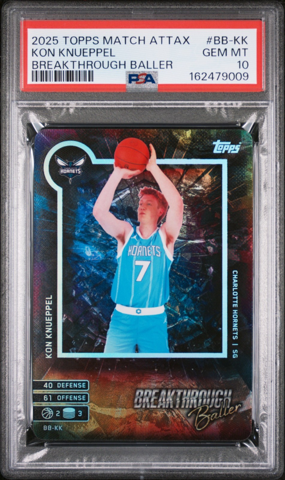 Kon Knueppel 2025 Topps Match Attax BREAKTHROUGH BALLER Rookie RC - PSA 10