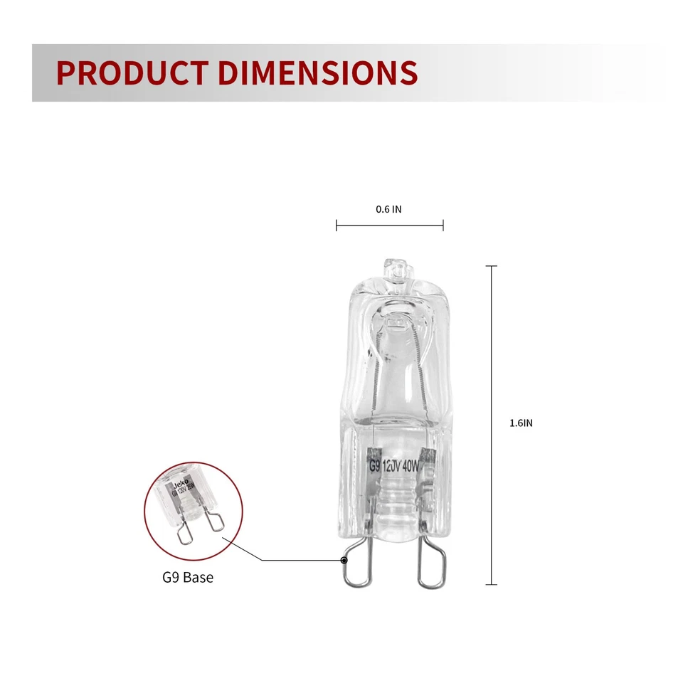 12 Piezas G9 Base 40W Bombillas Halógenas 120V Bombillas LED (OL-G107) Foto 2 de 4