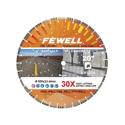 FEWELL 20'' Concrete Diamond Saw Blade,Asphalt Diamond Blade Multi-Purpose for...