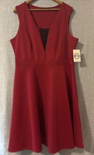 Fashion To Figure Women’s Dress Sleeveless Dark Red Sz 1 NWT