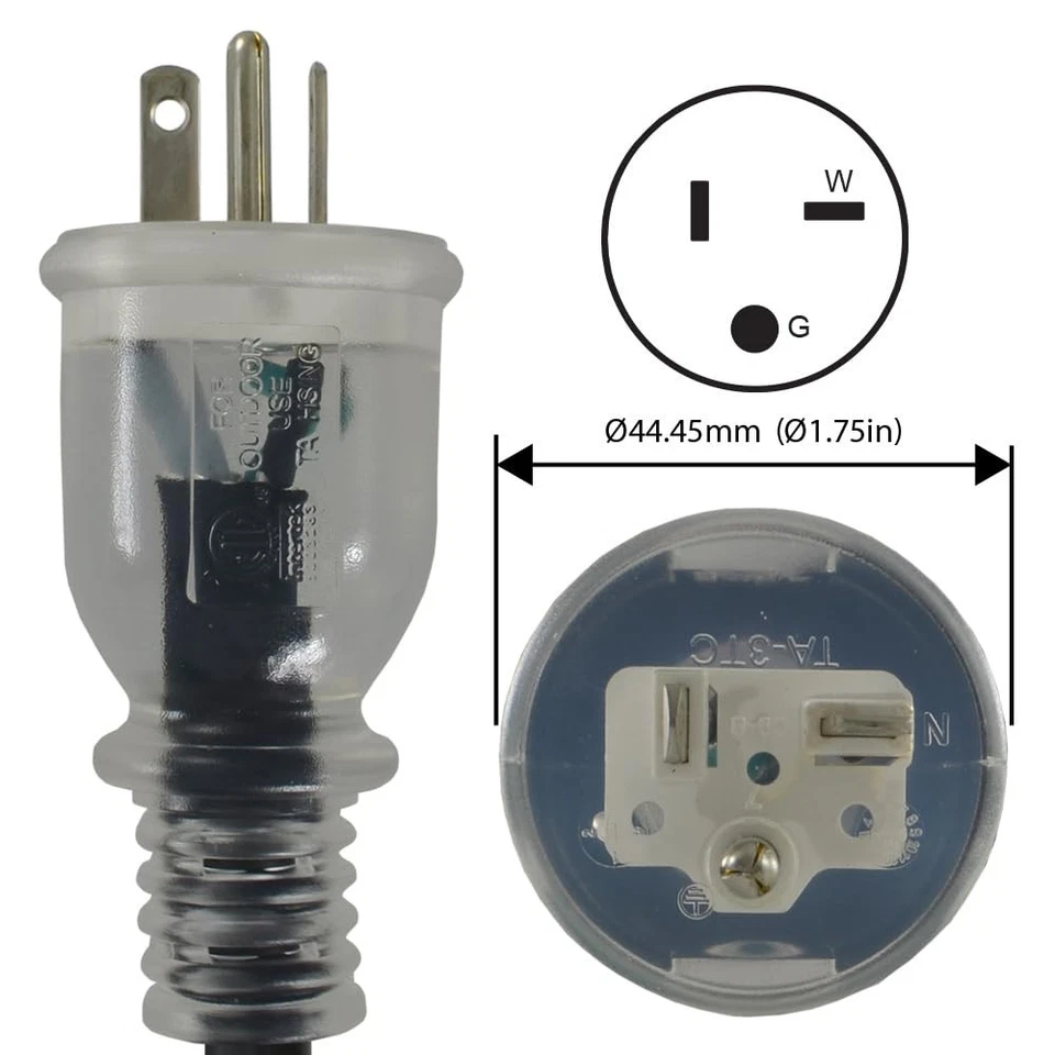 20520-050 NEMA 5-20 Outdoor Extension Cord 20 Amps 125 Volts, 50 Feet - Image 2 of 4