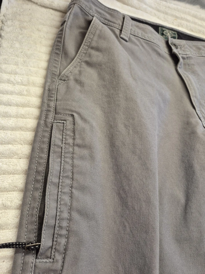 GH BASS Men's 32x30 Canvas Hiking Pants Outdoors Workwear Utility Cargo Side Zip - Image 3 of 4