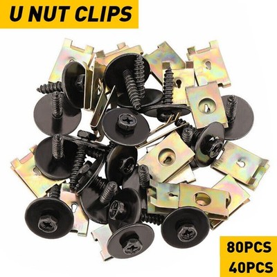 For BMW Engine Under Cover Splash Shield Guard Body Bolts & U-nut Clips 40-80PCS