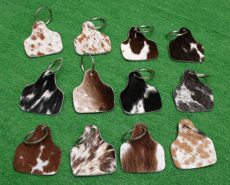 Cowhide keychain Hair On Leather Key Chain (12 key chain) Real Hair On Hide 5139