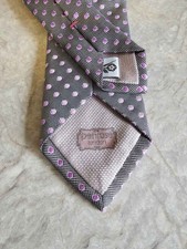Penrose London Silk Tie England Purple Dot Geometric