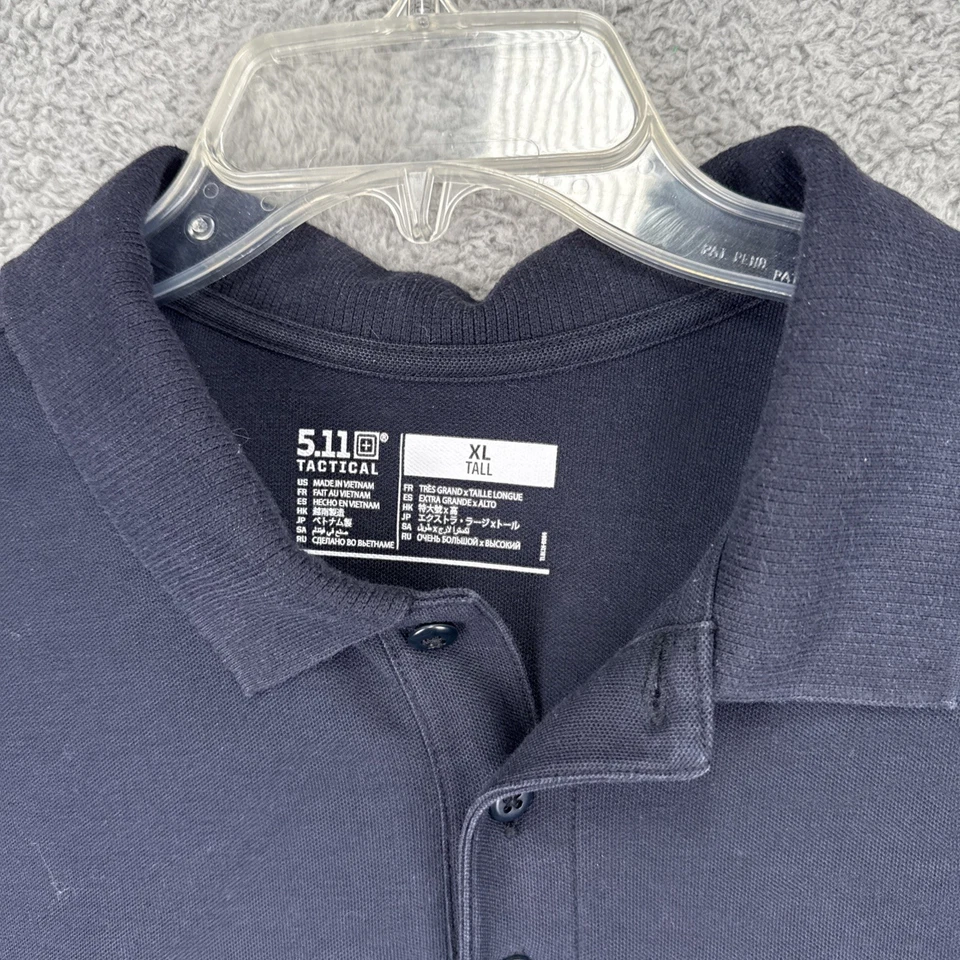 5.11 Tactical Polo Shirt Mens XL Tall XLT Black Utility S/S Cotton Blend - Image 2 of 4