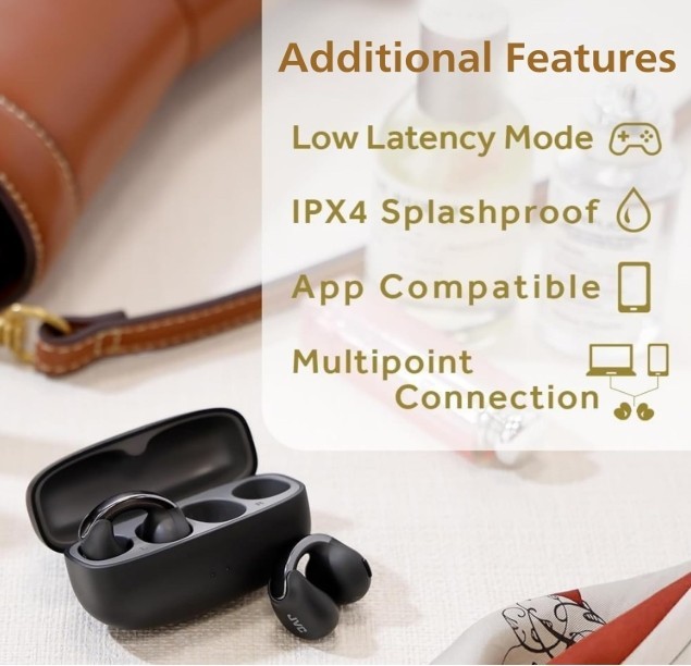 JVC Nearphones Open Ear True Wireless Headphones - Open Ear Earbuds - Bluetooth