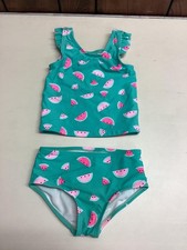 OshKosh B'gosh Swim Set Girls 18-24M Green Watermelon Tankini Bikini 2pc