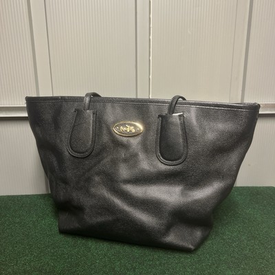 Coach 33915 Crossgrain Leather Taxi Zip Top Tote Black