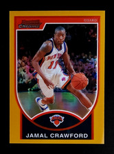 2007-08 Topps Bowman Chrome Jamal Crawford Gold Refractor Knicks #d /99