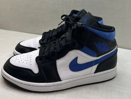 Nike Air Jordan Mid White Black Blue 554724-140 Mens Size: 10.5