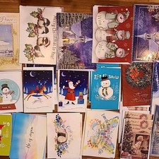 Lot of 21 Greeting Cards Christmas Easter Holiday Nature Snow Birds Envelopes