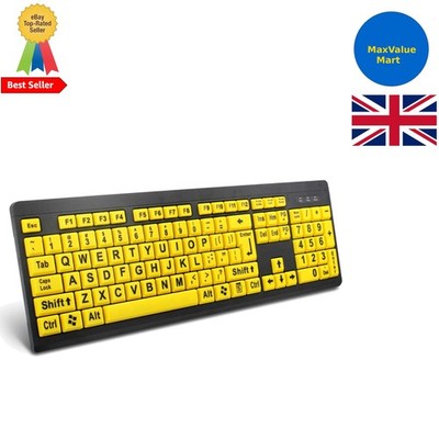 USB-Großdrucktastatur - kontrastreiches Design für Senioren & Sehbehinderte