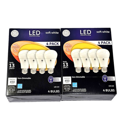 2 Pack Led Long Life/low Energy Soft White 4 Pack 40w Replacement 4 Bulbs