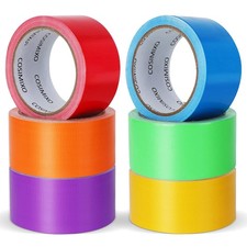 Rainbow Colored Duct Tape 6 Pack 15 Yards x 2 Inch Heavy Duty Waterproof Crafts