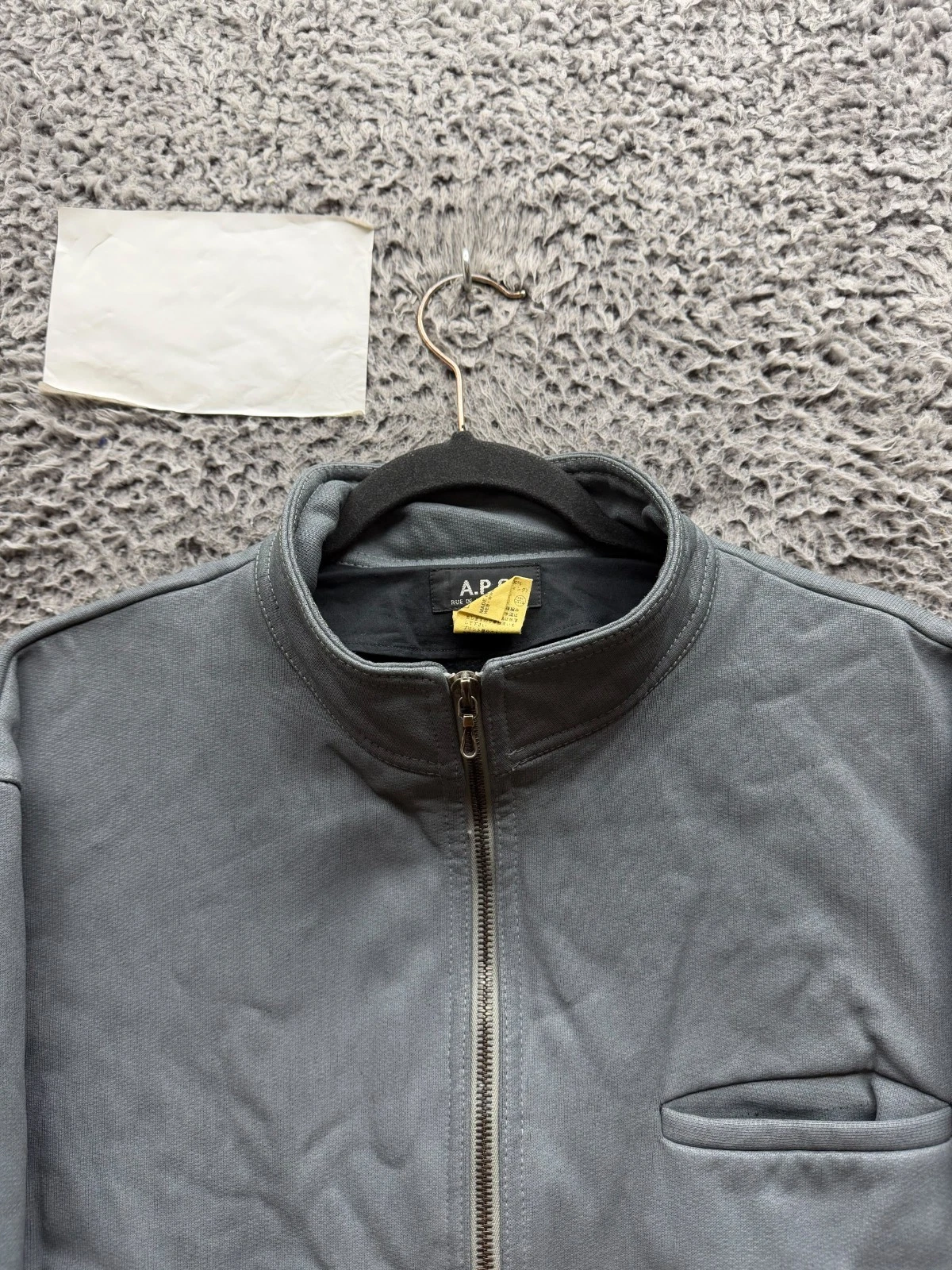 Vintage 90s A.P.C. Rue de Fleurus Paris Full-Zip Utility Jacket Grey Mens Size 2 - product detail image 3