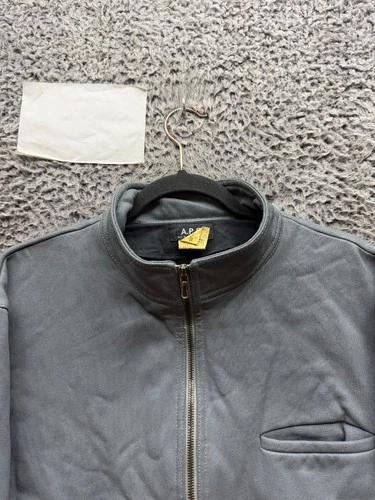 Vintage 90s A.P.C. Rue de Fleurus Paris Full-Zip Utility Jacket Grey Mens Size 2 image 3