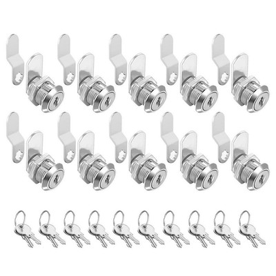 5/8 In. Keyed Alike Cabinet Cam Lock Set with Locks, Locking Plates and Keys for