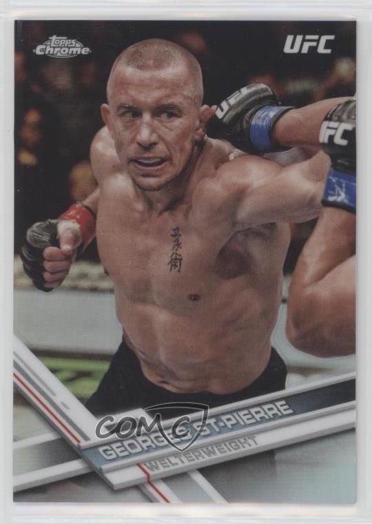 2017 Topps Chrome UFC Refractor Georges St-Pierre #96 0sf1