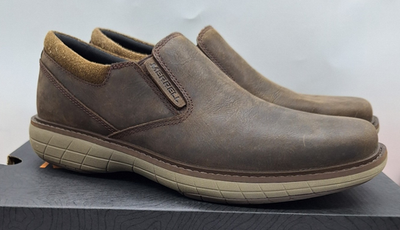 Merrell Shoes Mens Slip On World Vue Moc Black Nubuck Leather Performance 12 Merrell Loafer Black Casual Shoes for Men for sale | eBay main image 4