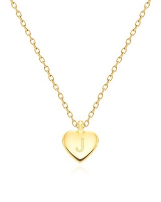 Heart Pendant Necklace, Gold Necklace Initial for Women, Gold Name Jewelry Perso