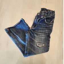 Gap Kids Boot Fit Denim Jeans Distressed SZ 6 Adjustable Waist Girls Wide Leg