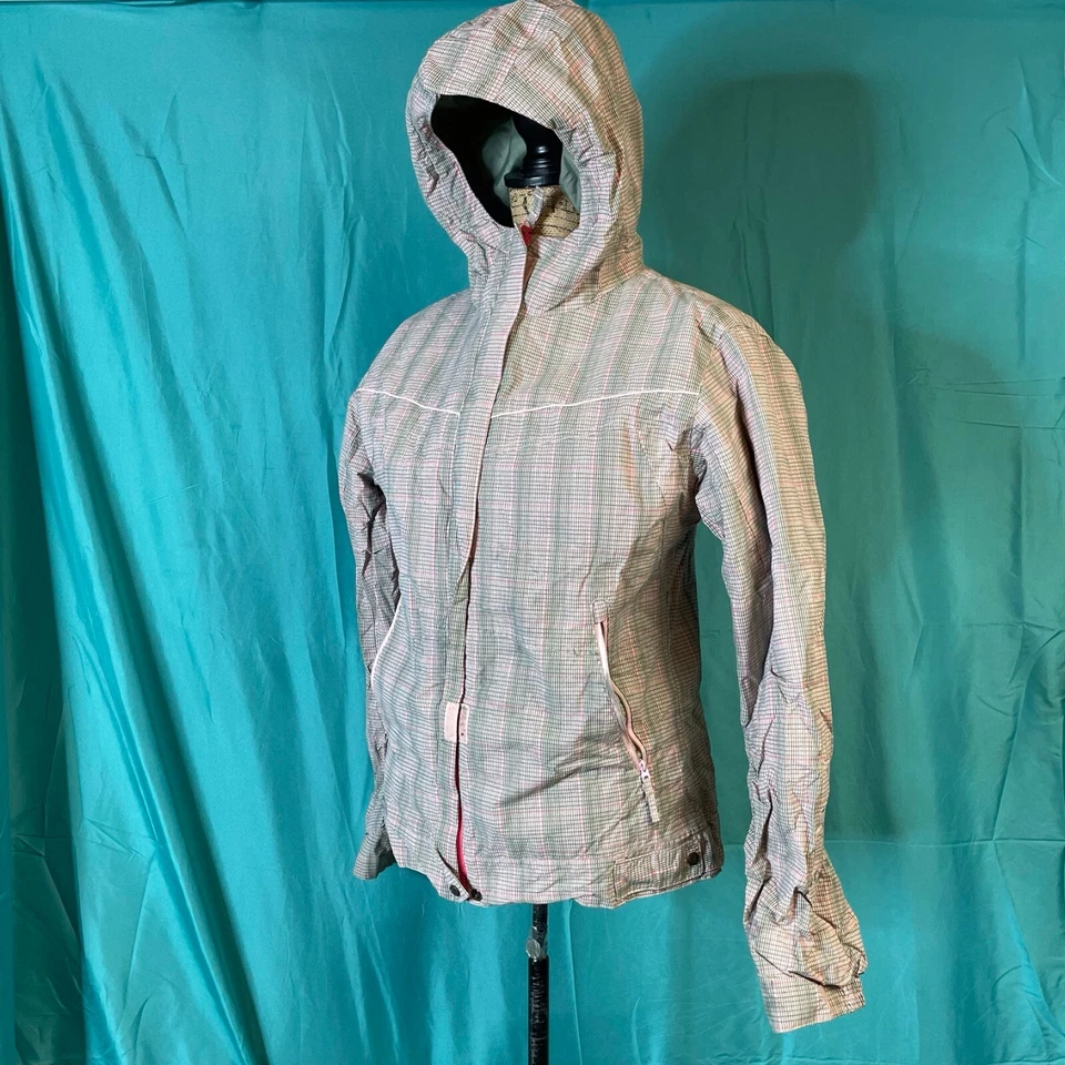 Columbia Sportswear Youth Jacket Multicolor 18/20 Hoodie Gingham Pocket Full Zip - Image 3 of 4