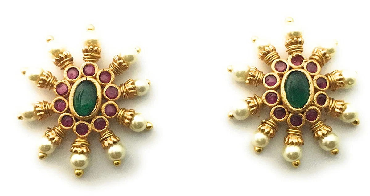 Designer gold stud earrings deals