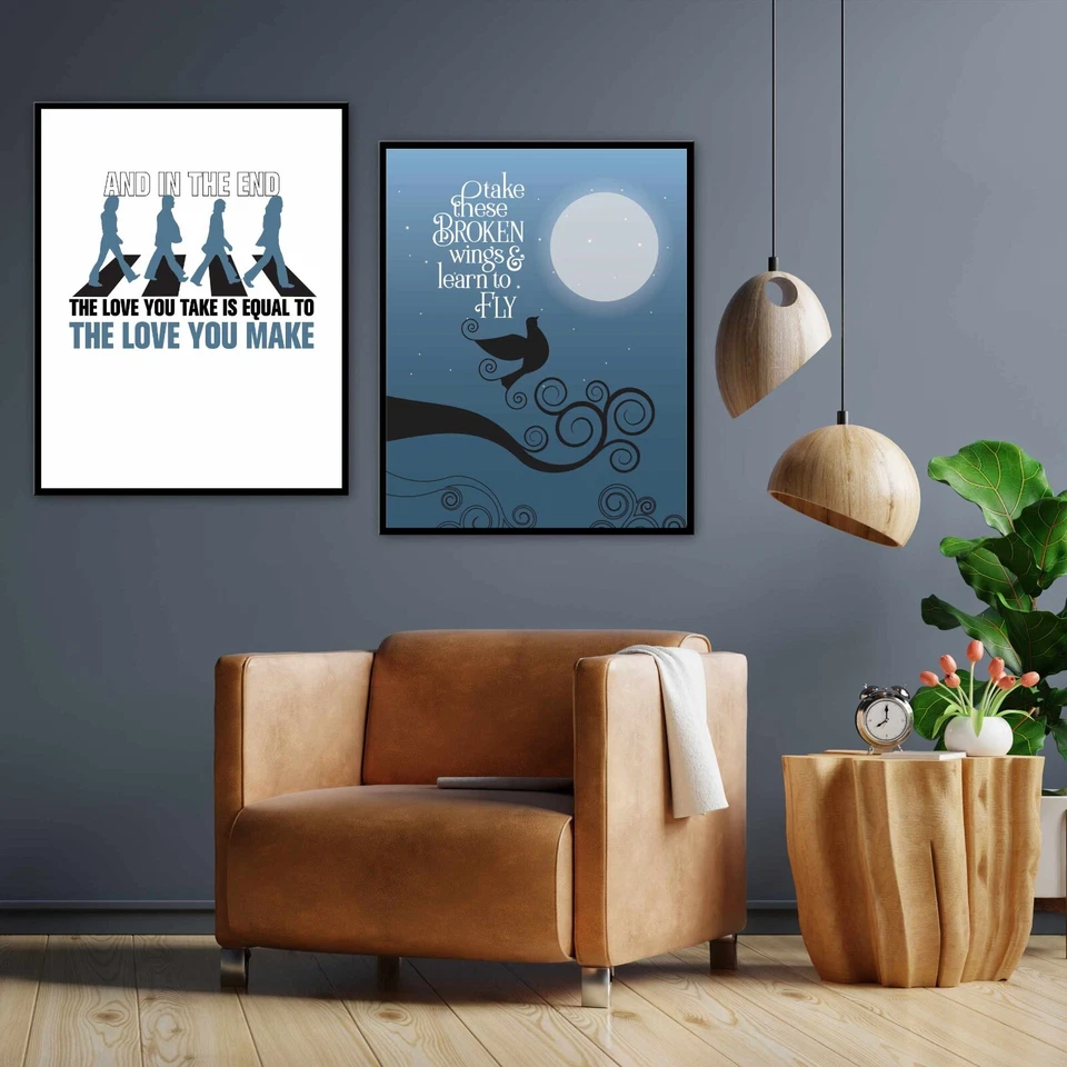 The End - Póster impreso arte lírico canción rock clásica de los Beatles decoración inspirada Foto 4 de 4