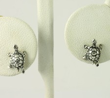 Sterling Silver Turtle Stud Earrings