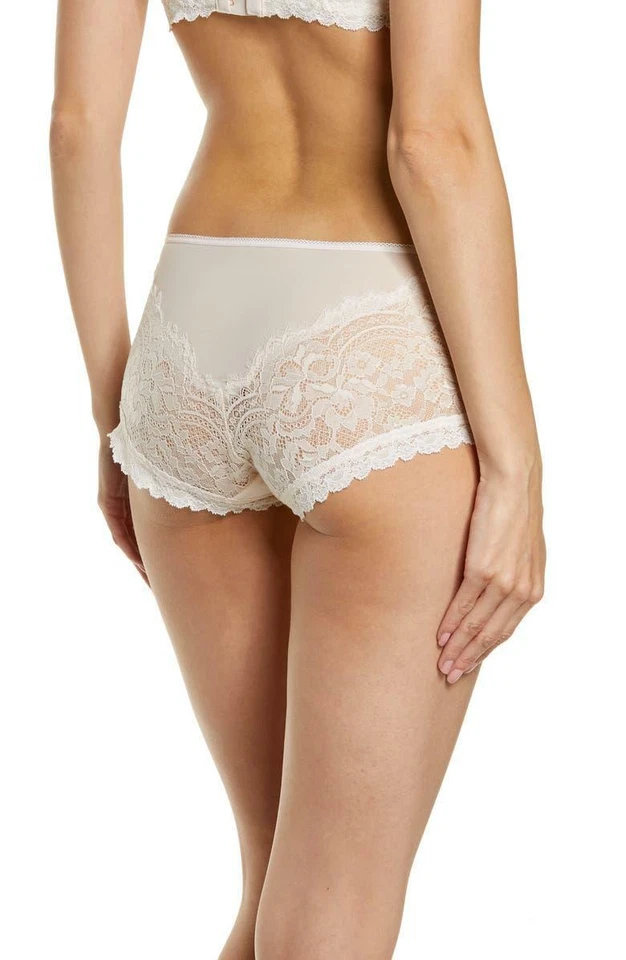 Monique Lhuillier x Hanky Panky 273940 Tresor Mesh & Lace Briefs, Large, Blush - Image 2 of 2