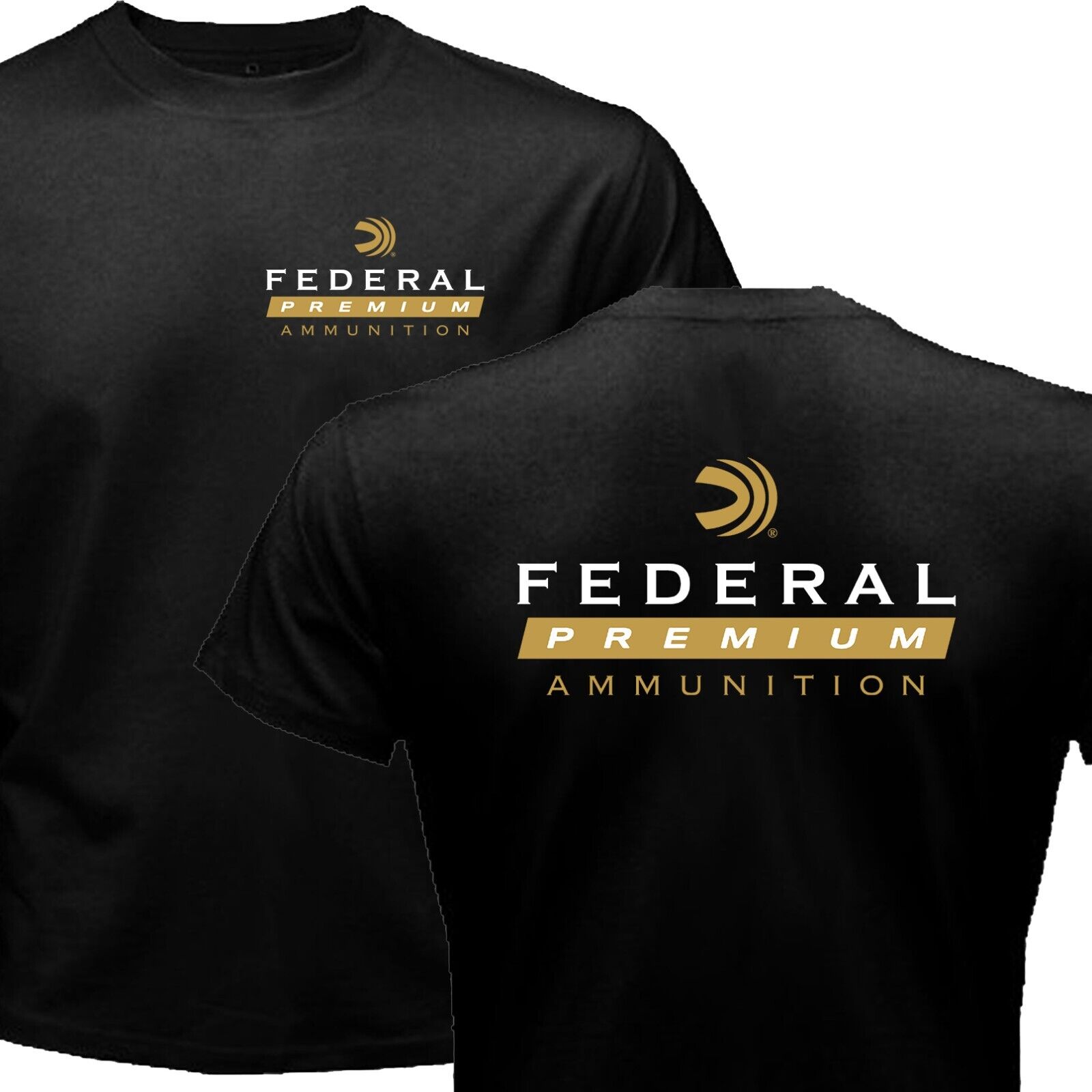 Federal Ammunition Gun Rifle Pistol Ammo Bullet Two Side Black T-shirt Size S-5X