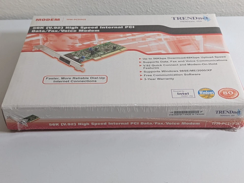 NEW TrendNet 56K High Speed Internal PCI Data/Fax/Voice Modem Model TFM-PCIV92I - Image 2 of 4