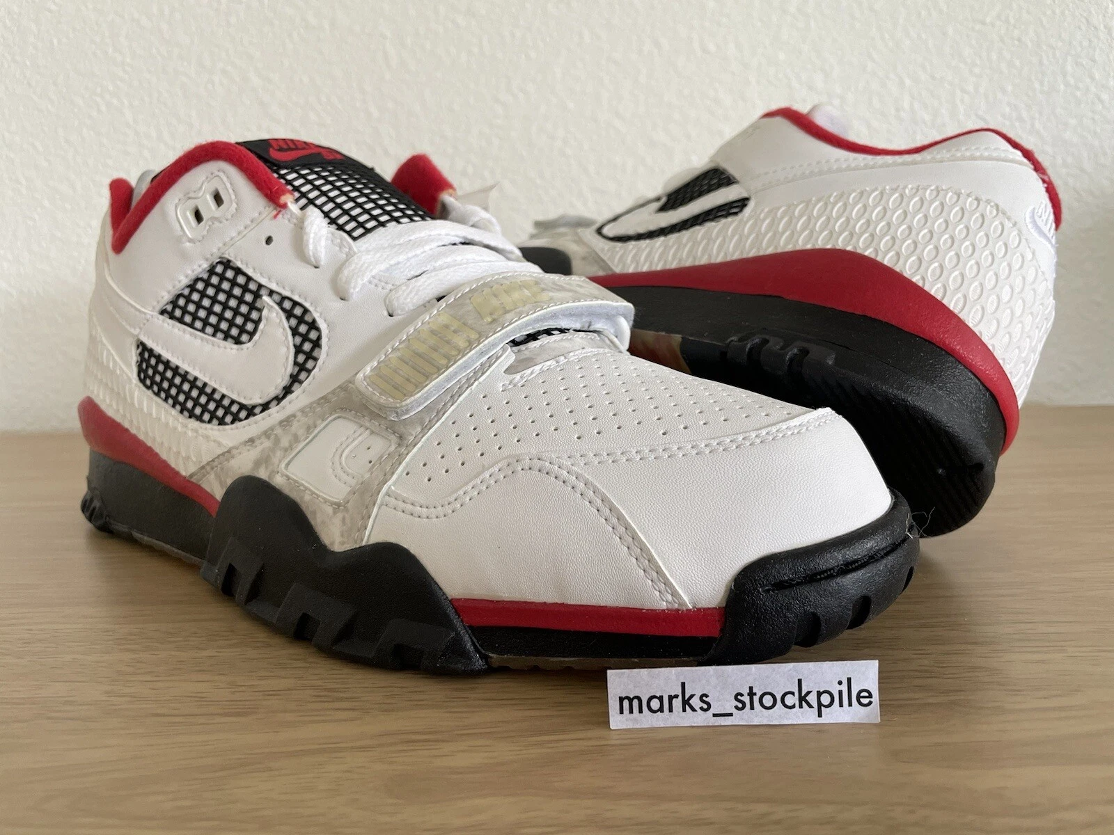 2007 NIKE SB AIR TRAINER 2 SUPREME WHITE FIRE ROUGE 317646 111 hommes taille 10,5 DS NEUF DANS SA BOÎTE