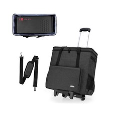 CURMIO Rolling Desktop Computer Carrying Case, Double Layers Computer Tower T...