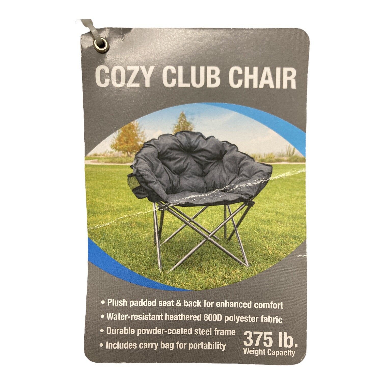 Водонепроницаемое мягкое складное клубное кресло Macsports Cozy Club с сумкой для переноски, серый