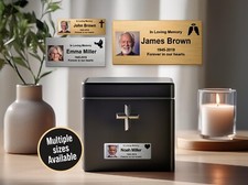 Custom Memorial Urn Nameplate  Personalized Stainless Steel Ashes Box Plaque