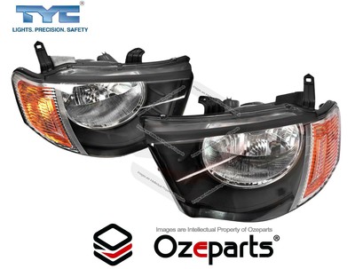 Pair Of TYC Headlight Assemblies For Mitsubishi Triton MK Ute 2001-2006 GLS – Left & Right Halogen