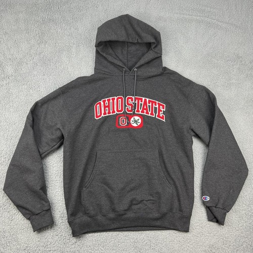 Ohio State Buckeyes Hoodie Mens Large Gray Pullover Long Sleeve Champion