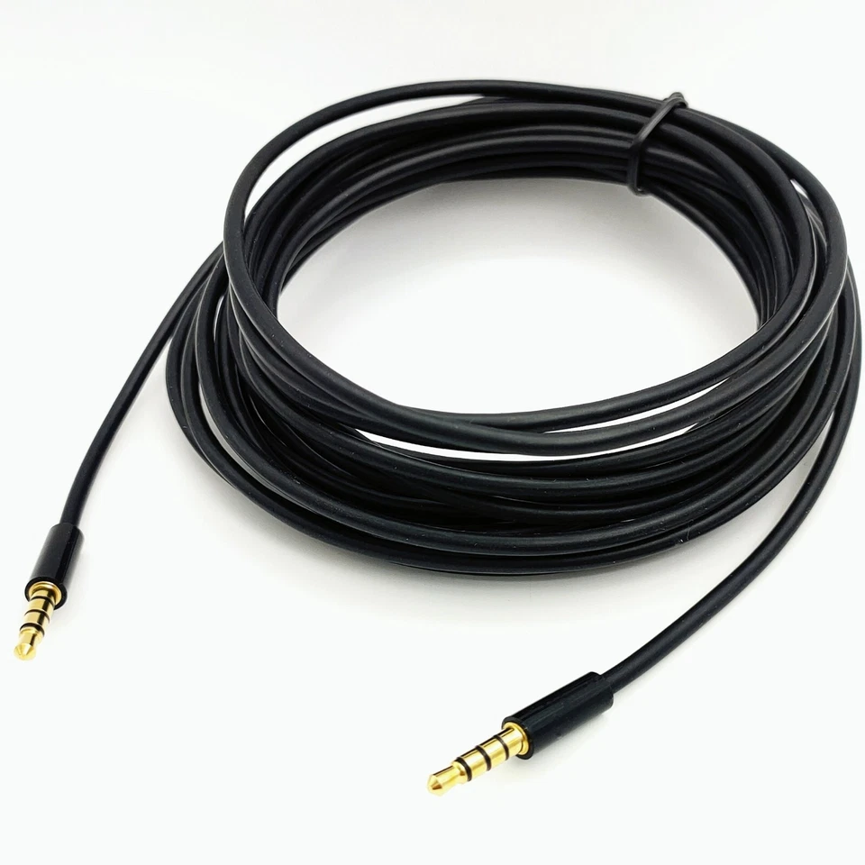 5meter/16FT 3.5mm Audio Cable 4-Pole Stereo TRRS Jack Male to Male AUX Cord - Image 3 of 4