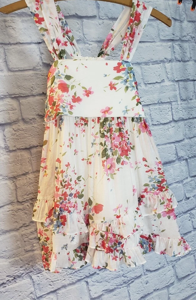 Túnica sem mangas Isobella & Chloe para meninas com babados estampa floral tamanho 14 - Imagem 3 de 4