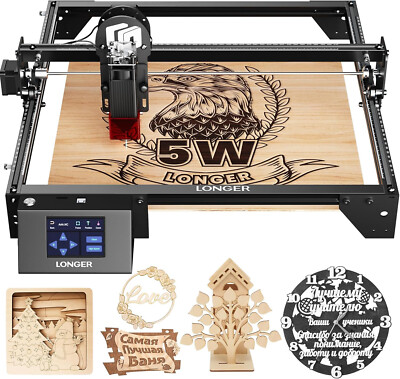 Longer RAY5 5W Laser Engraver Machine, Exclusive 3.5'' Touch Screen for DIY